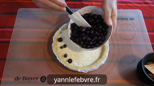 Tarte aux myrtilles: dressage