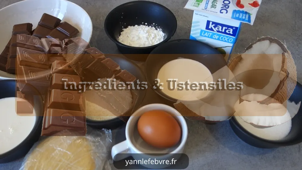 Tarte chocolat coco par Yann Lefebvre : ganache chocolat & crème noix de coco !