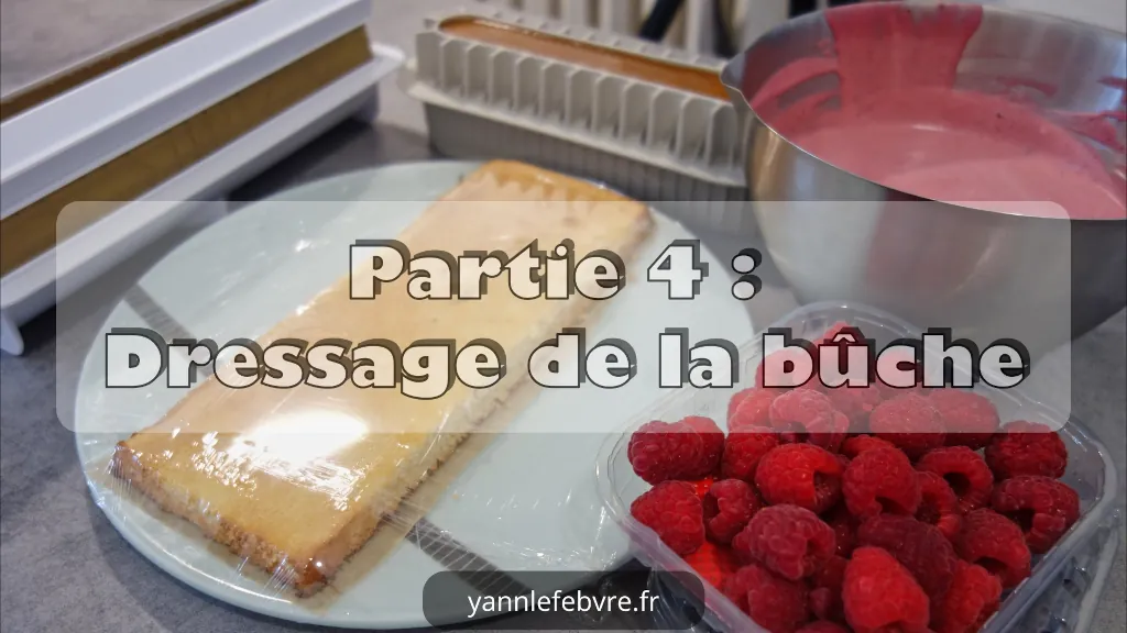 Bûche fruitée avec biscuit Joconde en 5 parties par Yann Lefebvre 2025