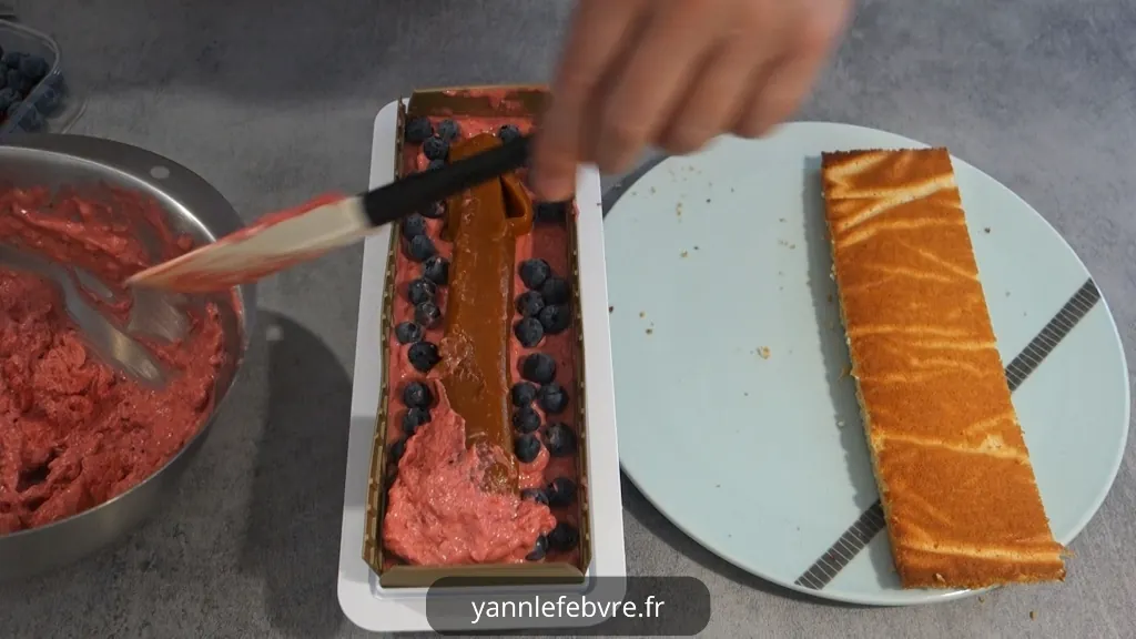 Bûche fruitée avec biscuit Joconde en 5 parties par Yann Lefebvre 2025