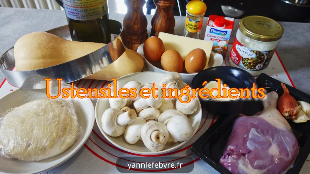 Savourez la quiche butternut champignon de Yann Lefebvre : pâte croustillante, courge fondante et champignons savoureux. Recette gourmande pour l'automne !