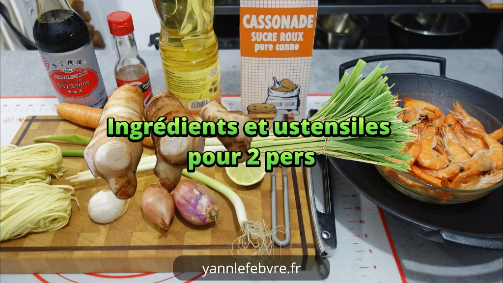 Crevettes à la citronnelle (tôm xào sả) ultra-parfumées, recette authentique vietnamienne par Yann Lefebvre.