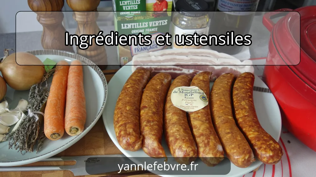 Saucisses aux lentilles : saucisses de Montbéliard et lentilles du Puy bien moelleuses par Yann Lefebvre