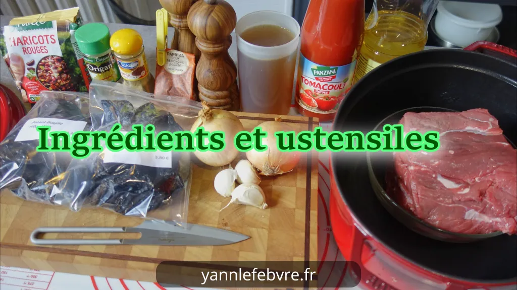 Recette Chili con carne familial mijoté lent avec de pâte piments douce par Yann Lefebvre