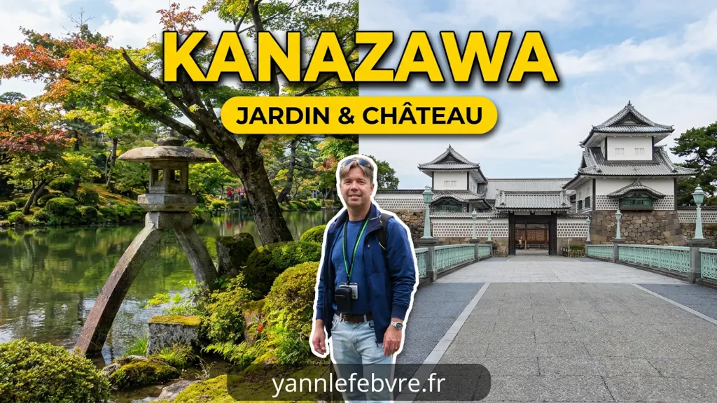 Kenroku-en kotoji toro : la célèbre lanterne en pierre à pieds courbes de longueurs différentes