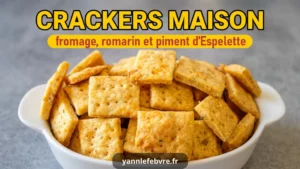 Crackers au parmesan maison, dorés et ultra-croustillants, parfumés au romarin et relevés d’une touche de piment d’Espelette. Idéal pour un apéritif gourmand et fait maison par Yann Lefebvre