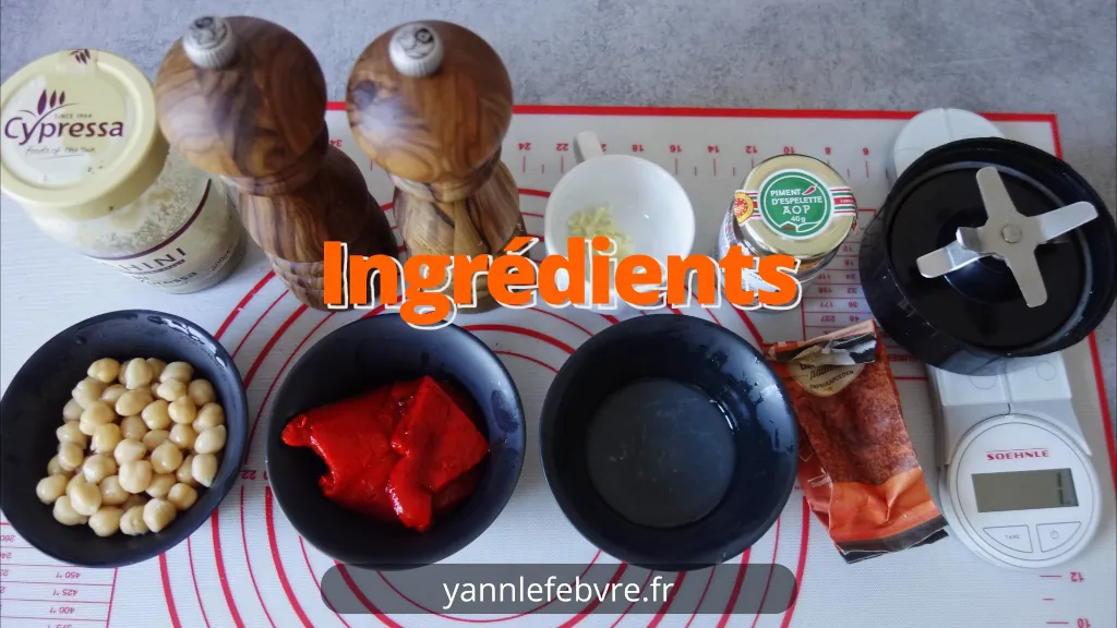 Recette aux houmous poivrons grillés (prêt en 15 min) par Yann Lefebvre