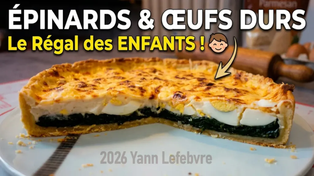 Tarte aux épinards aux oeufs durs et sauce Mornay gratinée, recette de Yann Lefebvre
